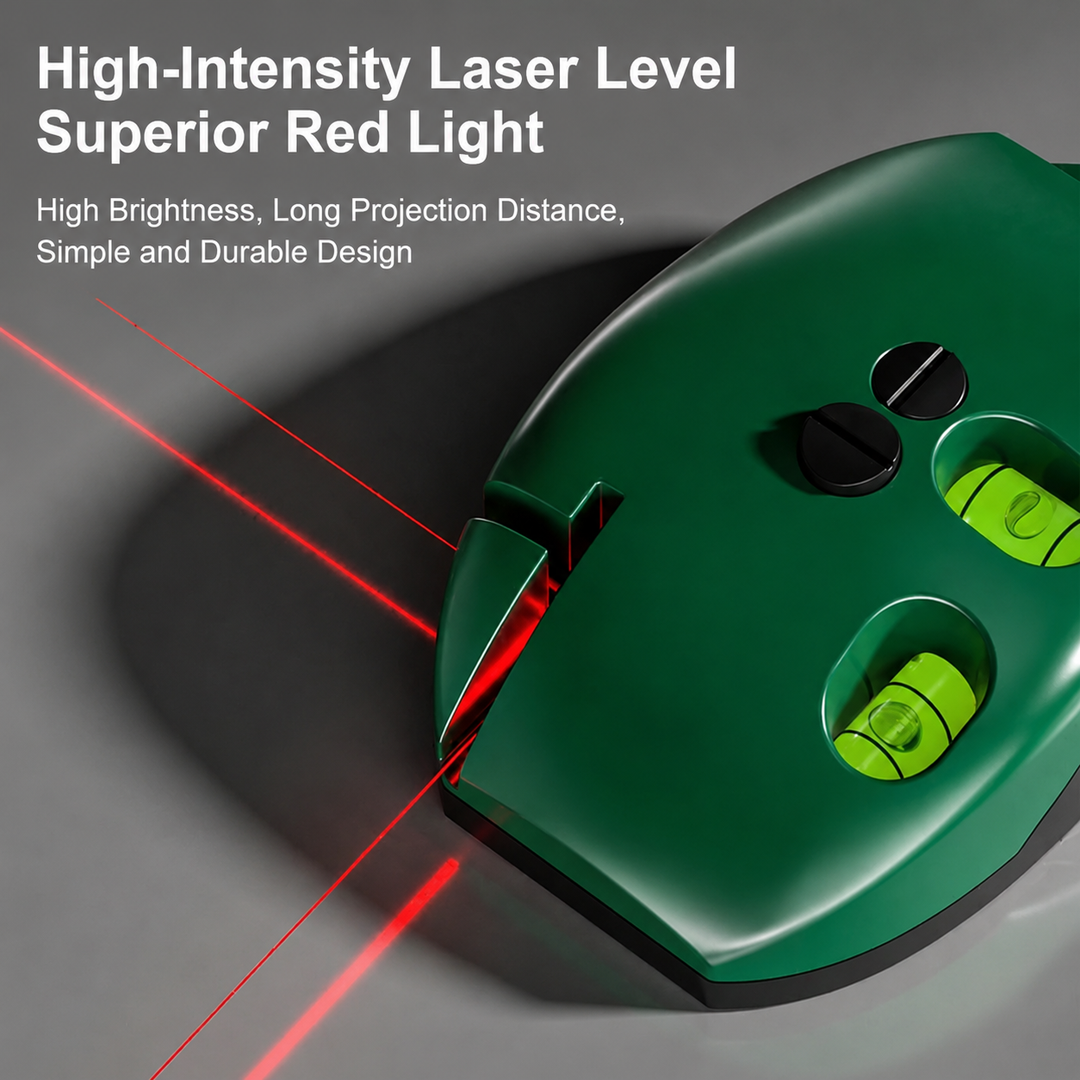 Compact Laser Level | Handheld Spirit Level with Bubble Vials &amp; Beam