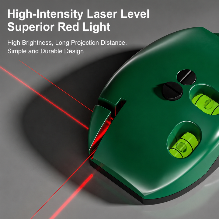 Compact Laser Level | Handheld Spirit Level with Bubble Vials &amp; Beam