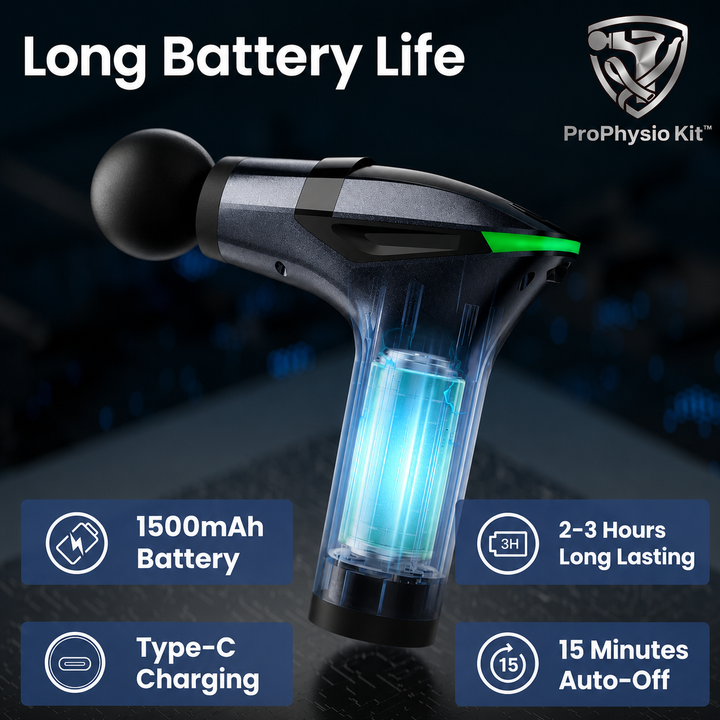 3-in-1 Handheld Massager | Percussion Device with Hook Extension and Fascia Strap Set