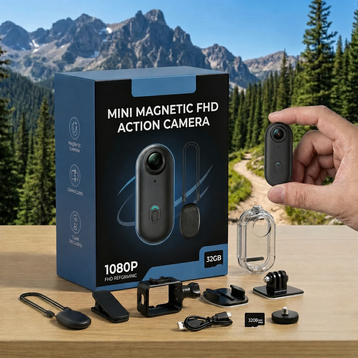 Mini Action Camera | Magnetic Wearable 1080p Camera