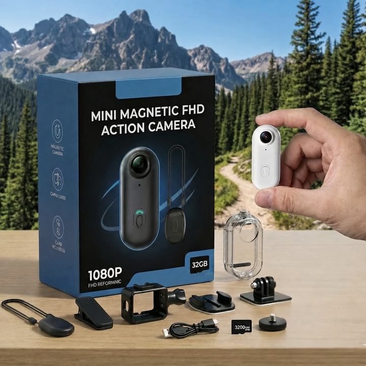 Mini Action Camera | Magnetic Wearable 1080p Camera