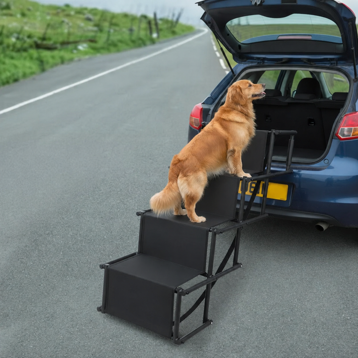 Dog Ramps For Cars | Folding Four Step Boot Stairs