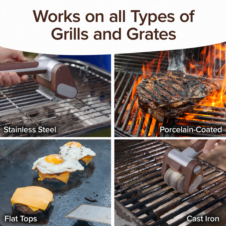 Barbecue Grill Brush | Cordless Bristle-Free Cleaner