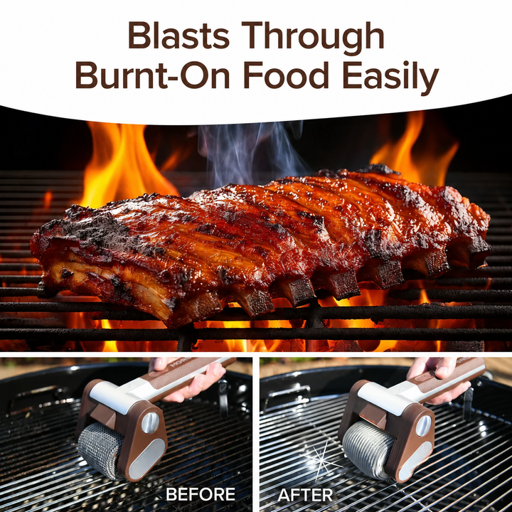 Barbecue Grill Brush | Cordless Bristle-Free Cleaner