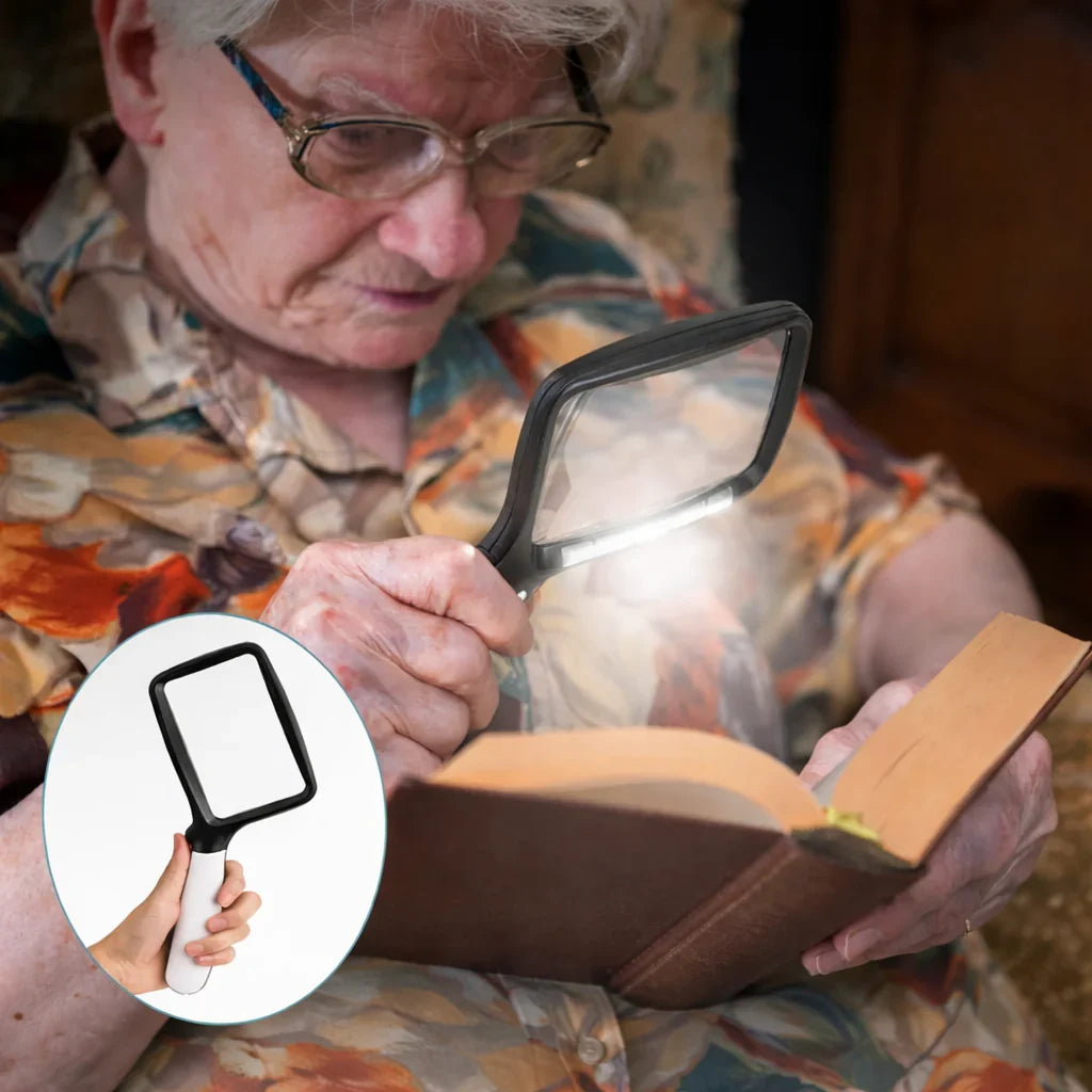 LED Hand Magnifier | Lit Rectangular Lens With A Handle