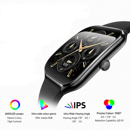 Slim Smartwatch | 1.96" AMOLED | 70+ Sports Modes | Heart Rate & Sleep Tracking | IP67 | Bluetooth 5.4