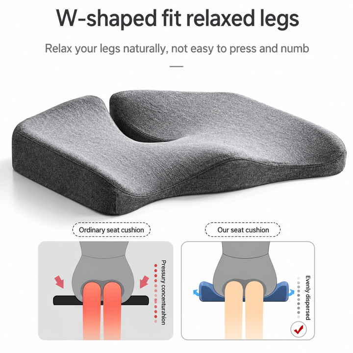 Memory Foam Seat | Contoured Base, Rear U-Shaped Cutout