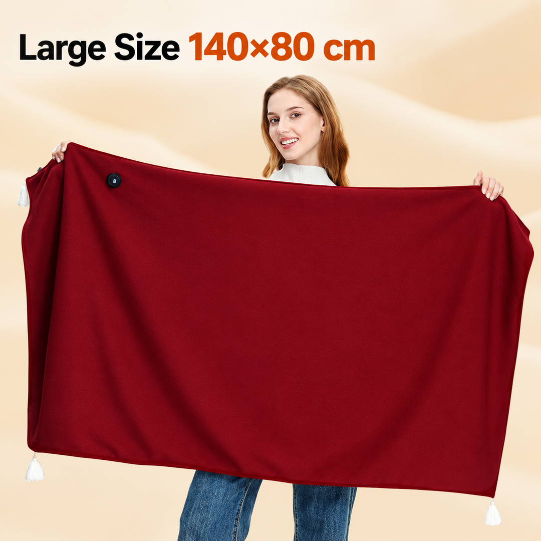 Electric Heated Blanket | 3 Heat Settings, 8 Heating Zones | USB-Powered, Washable, Powerbank Included