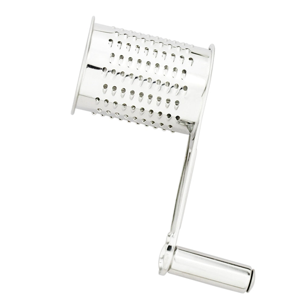 Cheese Grater Set Stainless Steel | 4-Piece Rotary Drums with Crank Handle | Dishwasher-Safe for Cheese, Chocolate &amp; Nuts