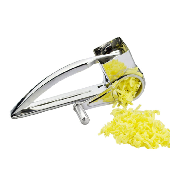 Cheese Grater Set Stainless Steel | 4-Piece Rotary Drums with Crank Handle | Dishwasher-Safe for Cheese, Chocolate &amp; Nuts