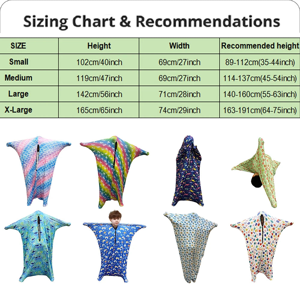 Children Sensory Body Sock | Cartoon Ocean Print Compression Suit