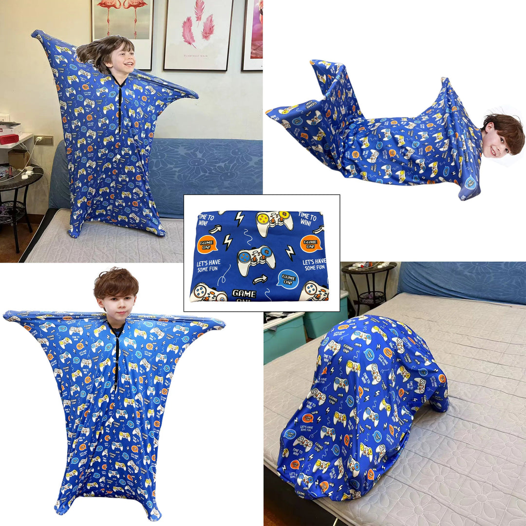 Children Sensory Body Sock | Cartoon Ocean Print Compression Suit