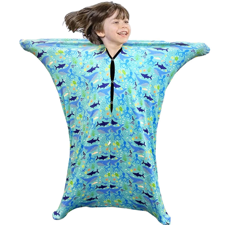 Children Sensory Body Sock | Cartoon Ocean Print Compression Suit