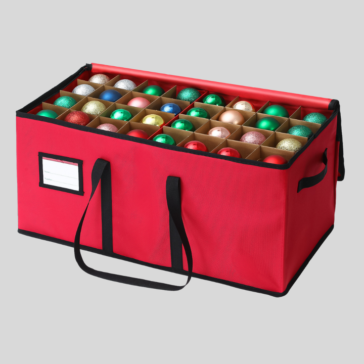 Christmas Ornament Storage Box | Holds Up to 64 Ornaments with Adjustable Dividers | Dust &amp; Moisture Resistant Fabric 7