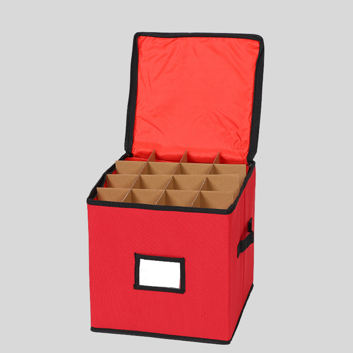 Christmas Ornament Storage Box | Holds Up to 64 Ornaments with Adjustable Dividers | Dust &amp; Moisture Resistant Fabric 6