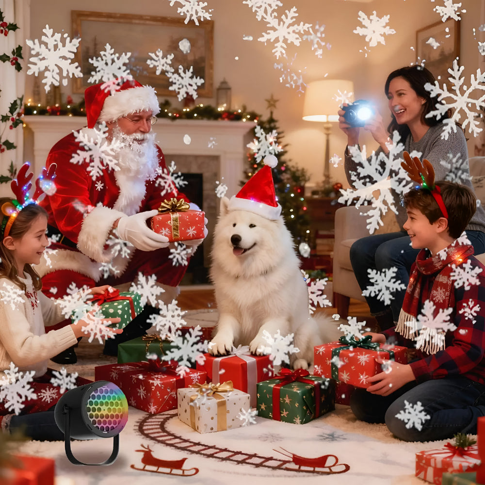 Christmas Projector Light Rotating LED Projection Lamp | Moving Holiday Light Patterns | Compact Tabletop Decoration 4