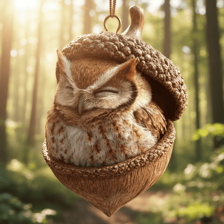 Woodland Animal Acorn Christmas Ornaments | Handcrafted Forest Design in 6 Styles | Lightweight Acrylic Decorations 7
