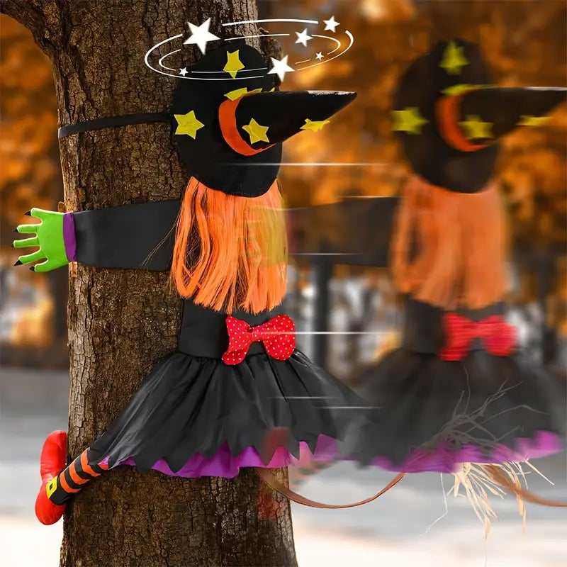 Climbing Witch Tree Decoration Halloween | Indoor Outdoor Hanging Pendant | Lightweight Spooky Party Decoration