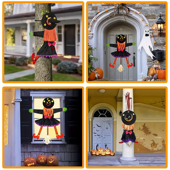 Climbing Witch Tree Decoration Halloween | Indoor Outdoor Hanging Pendant | Lightweight Spooky Party Decoration