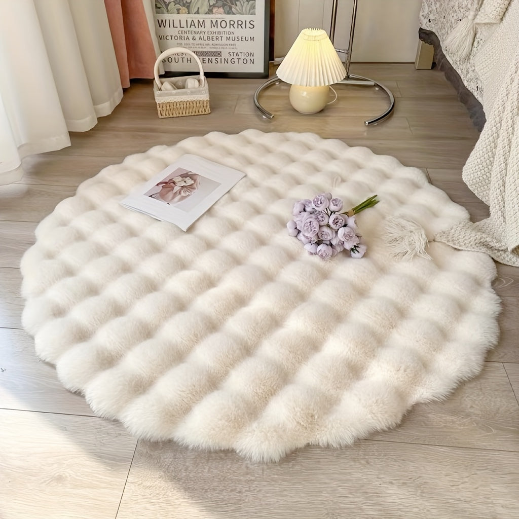 Cloud Comfort Round Bubble Rug | Soft Fluffy Circle Carpet 0