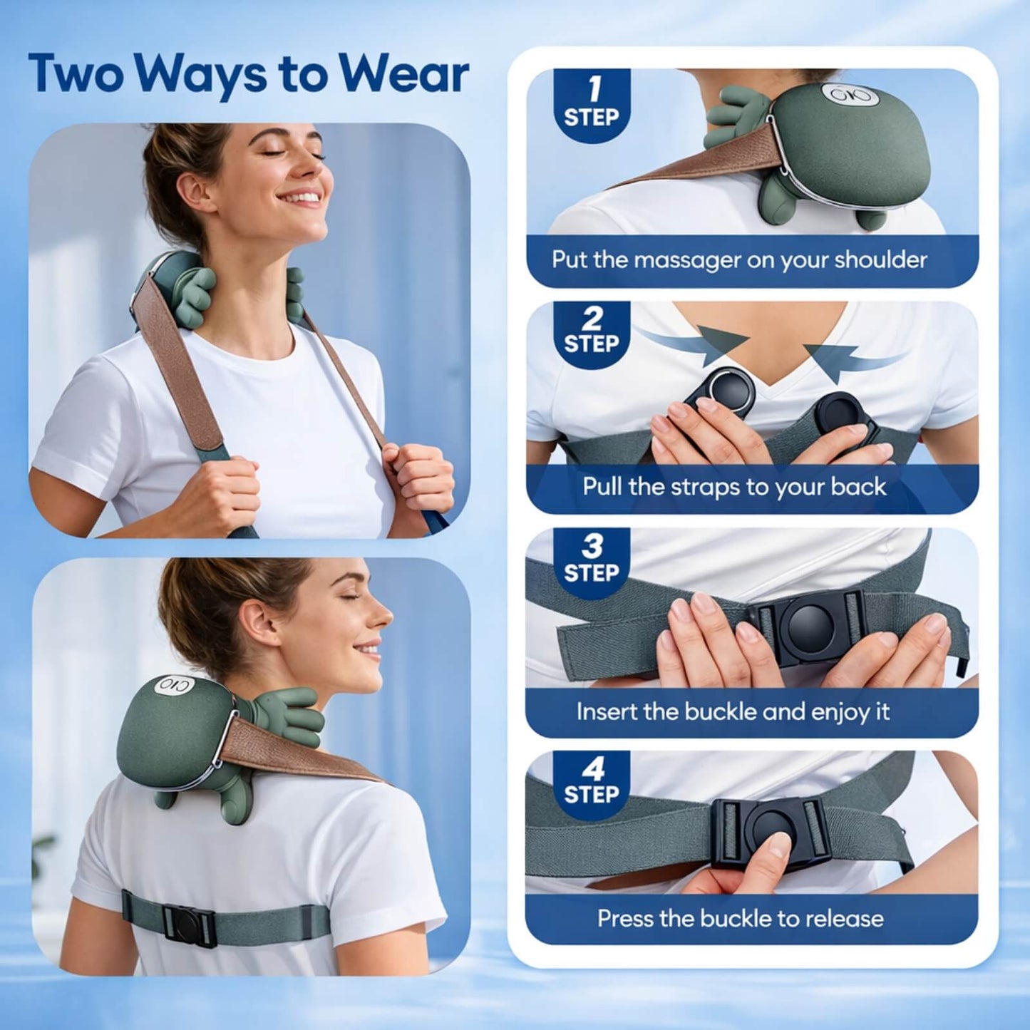 ComfortEase | Ergonomic Neck & Shoulder Massager with Heat | Portable Design for Relaxation 2