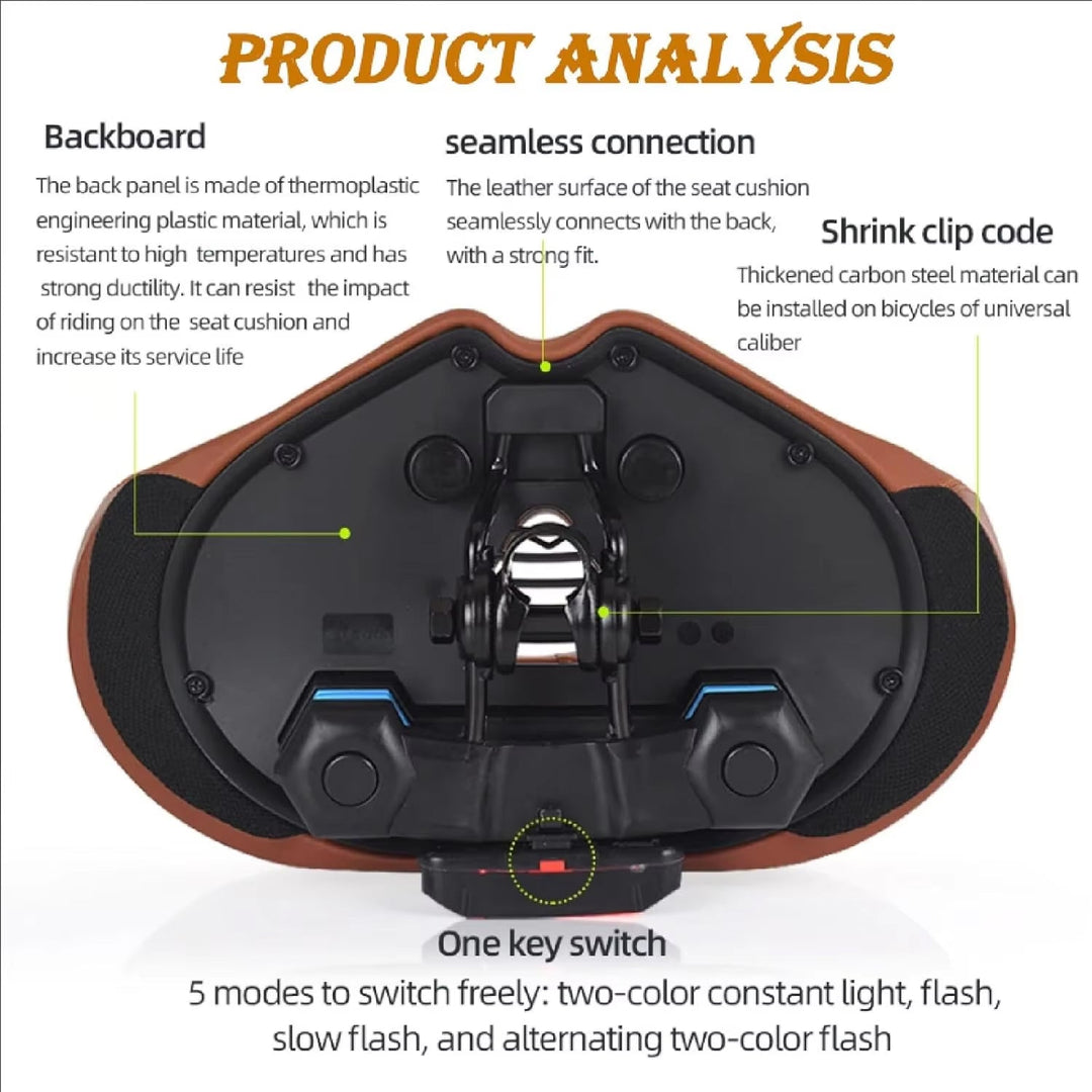Comfortable Bike Seat | Oversized Noseless Design with Shock Absorption | Pain-Free Cycling for Long Rides