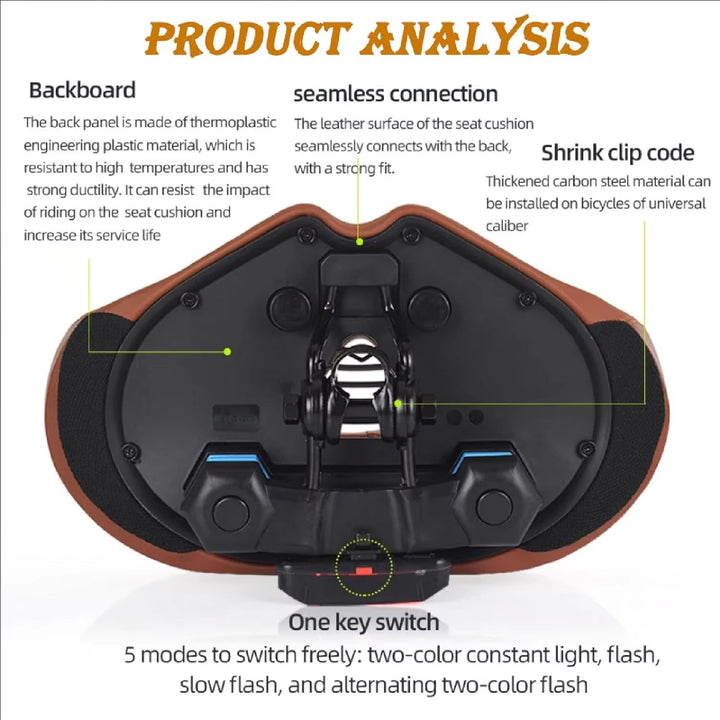 Comfortable Bike Seat | Oversized Noseless Design with Shock Absorption | Pain-Free Cycling for Long Rides