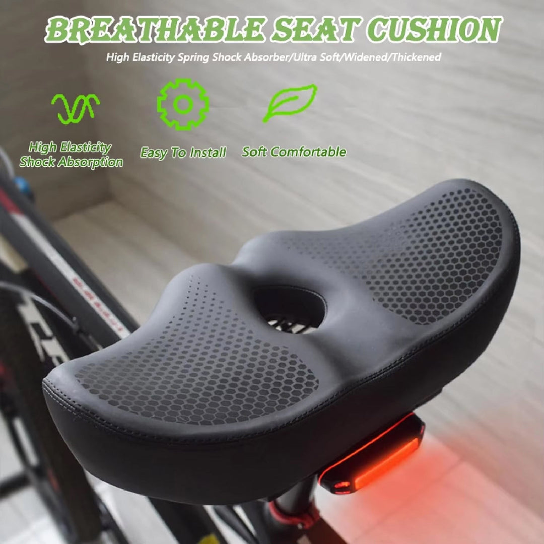 Comfortable Bike Seat | Oversized Noseless Design with Shock Absorption | Pain-Free Cycling for Long Rides