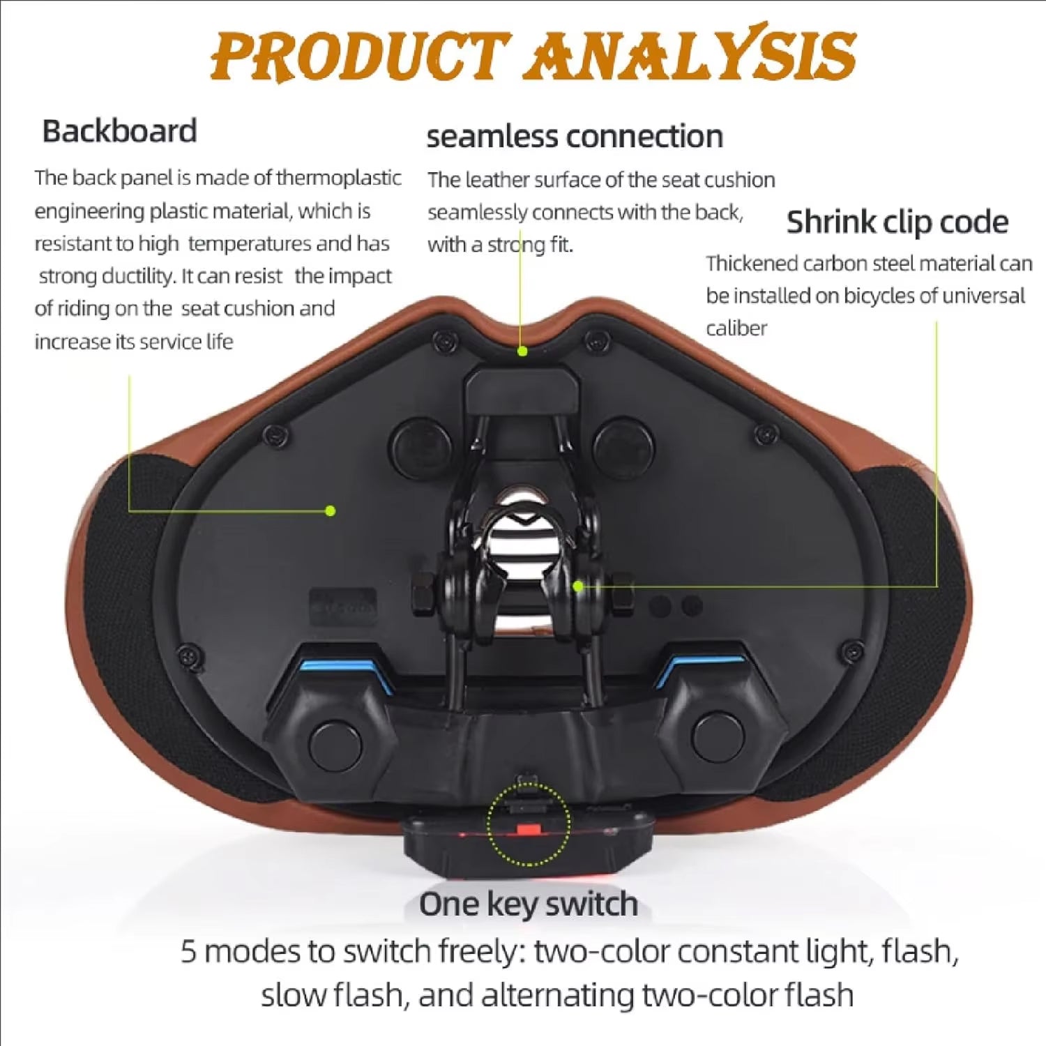Comfortable Bike Seat | Oversized Noseless Design with Shock Absorption | Pain-Free Cycling for Long Rides 4