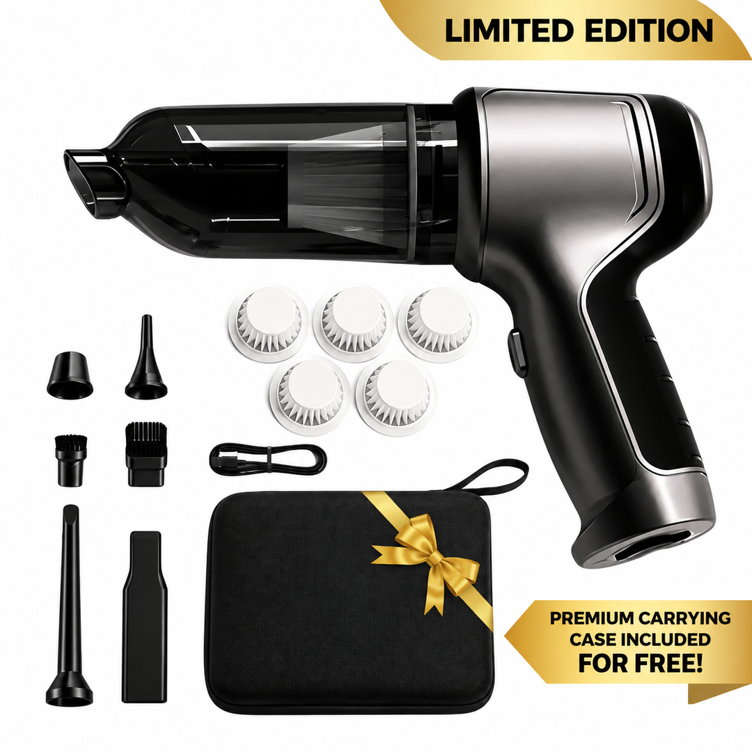 Compact Cordless Handheld Vacuum | High Suction Power for Car &amp; Home Interior | USB-C Rechargeable &amp; Lightweight