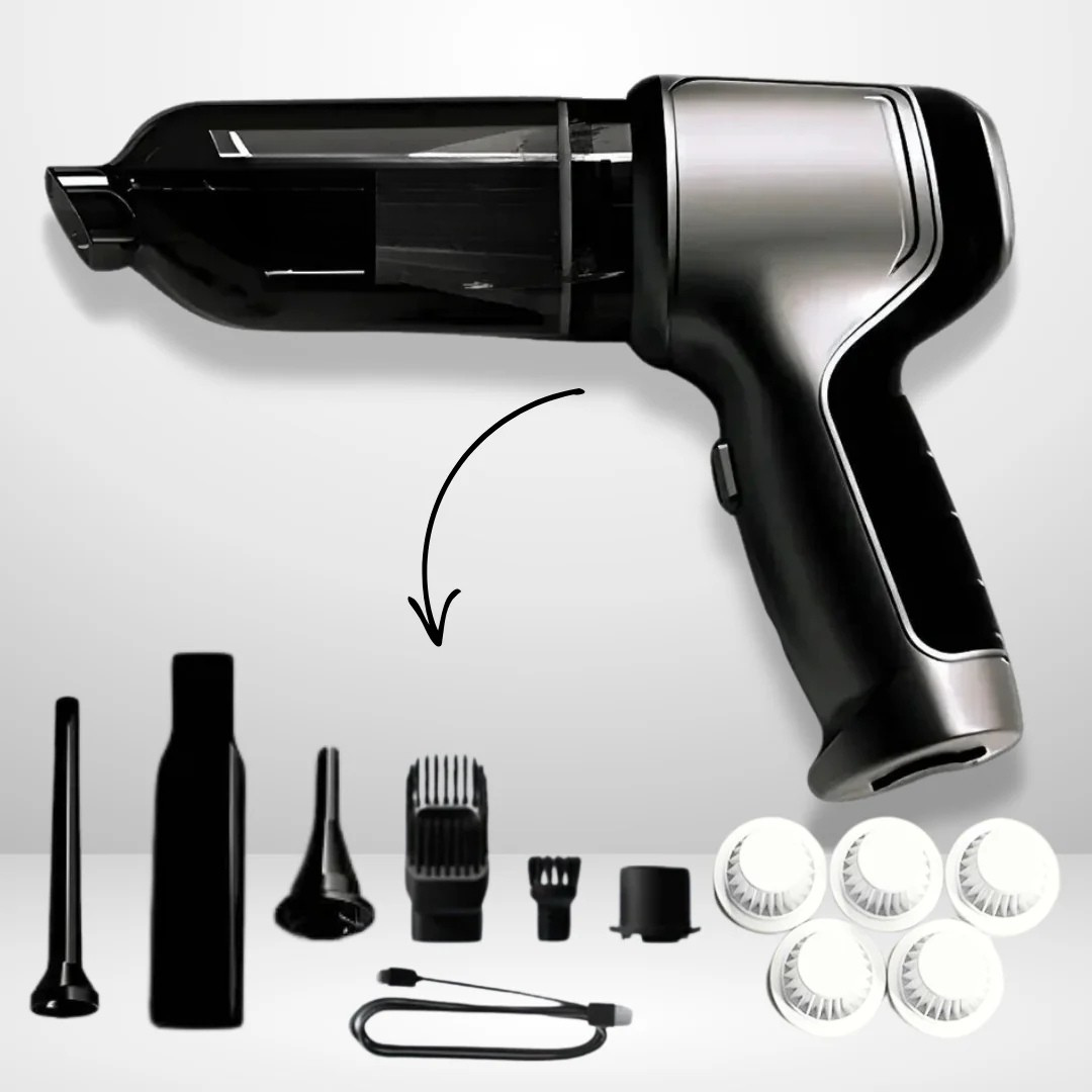 Compact Cordless Handheld Vacuum | High Suction Power for Car &amp; Home Interior | USB-C Rechargeable &amp; Lightweight