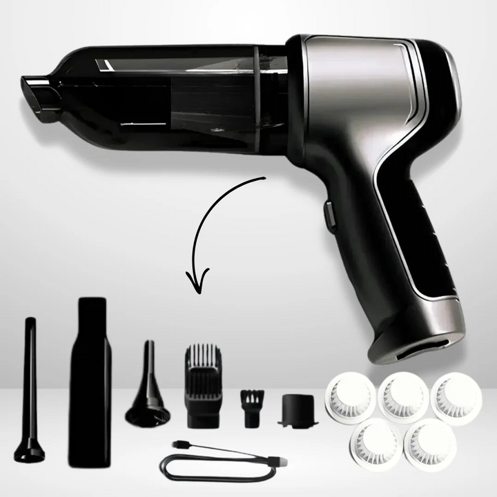 Compact Cordless Handheld Vacuum | High Suction Power for Car &amp; Home Interior | USB-C Rechargeable &amp; Lightweight