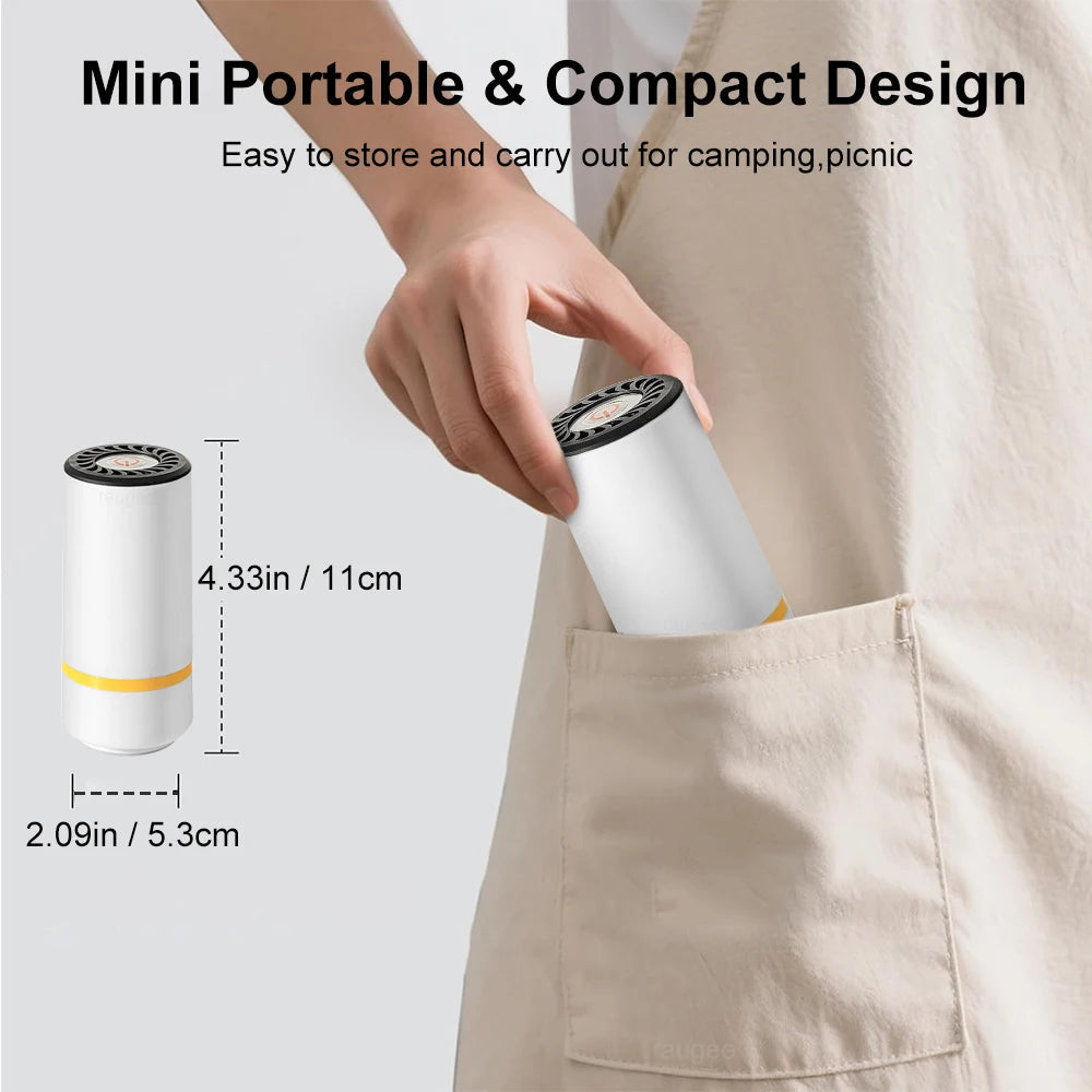 Compact Electric Vacuum Sealer | Portable Food Sealer with Reusable Bags