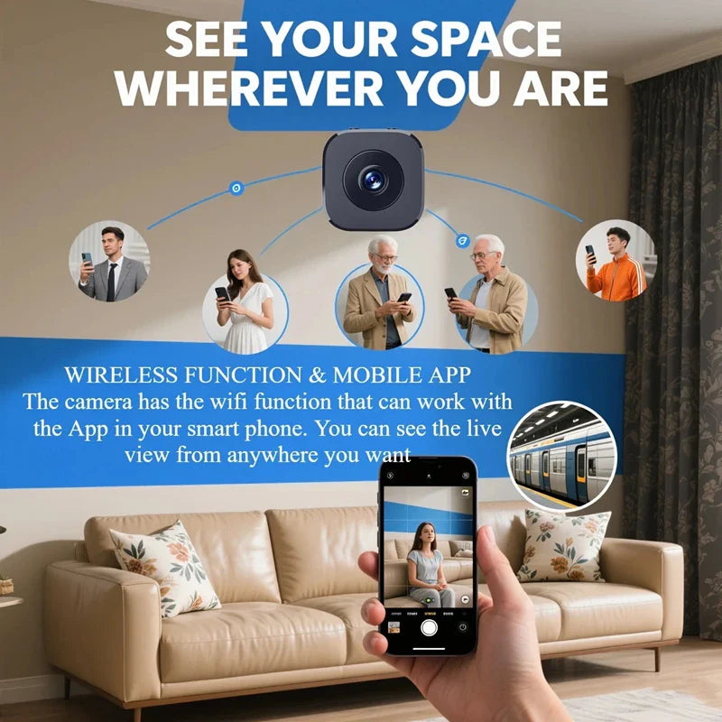 Compact Mini Wireless Security Camera | 1080P HD | Night Vision | Indoor