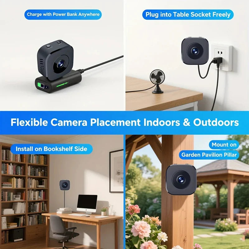 Compact Mini Wireless Security Camera | 1080P HD | Night Vision | Indoor
