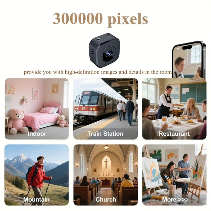 Compact Mini Wireless Security Camera | 1080P HD | Night Vision | Indoor