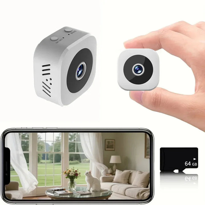 Compact Mini Wireless Security Camera | 1080P HD | Night Vision | Indoor