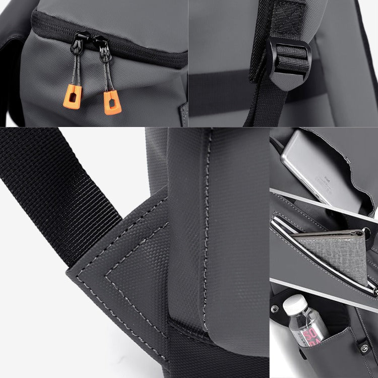 Compact Waterproof Backpack | Flap Top, Diagonal Zip