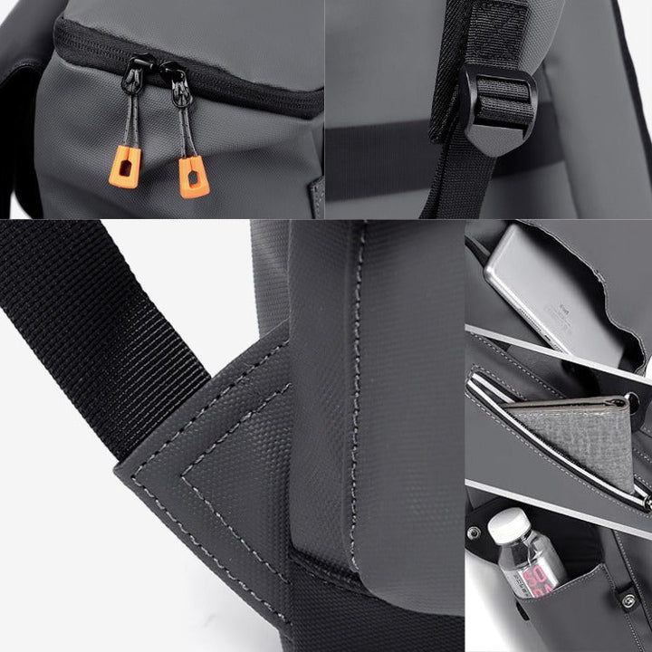 Compact Waterproof Backpack | Flap Top, Diagonal Zip