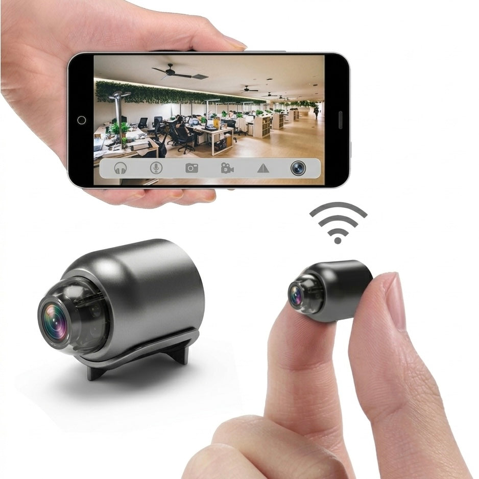 Compact Wireless Security Camera | 1080P HD | Night Vision 30ft | 120° FOV | iOS & Android