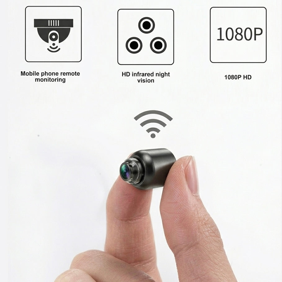 Compact Wireless Security Camera | 1080P HD | Night Vision 30ft | 120° FOV | iOS &amp; Android