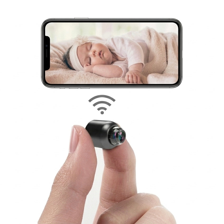 Compact Wireless Security Camera | 1080P HD | Night Vision 30ft | 120° FOV | iOS & Android