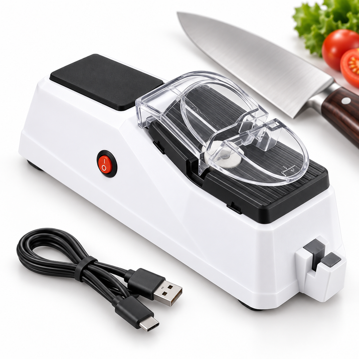 Electric Knife Sharpener | Plug-In Design, Non-Slip Base &amp; Protective Cover | Sharpens Knives and Scissors Fast and Safely 2