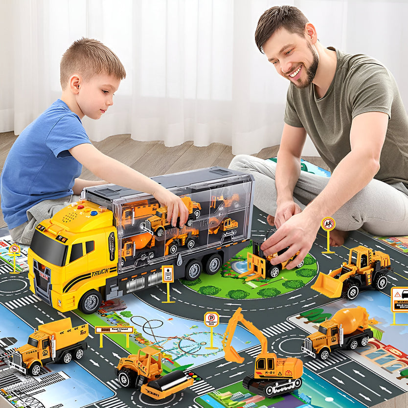 Construction Toy Set | Vehicles & Assembly Tools | Non-Toxic | STEM Learning | Ages 3+