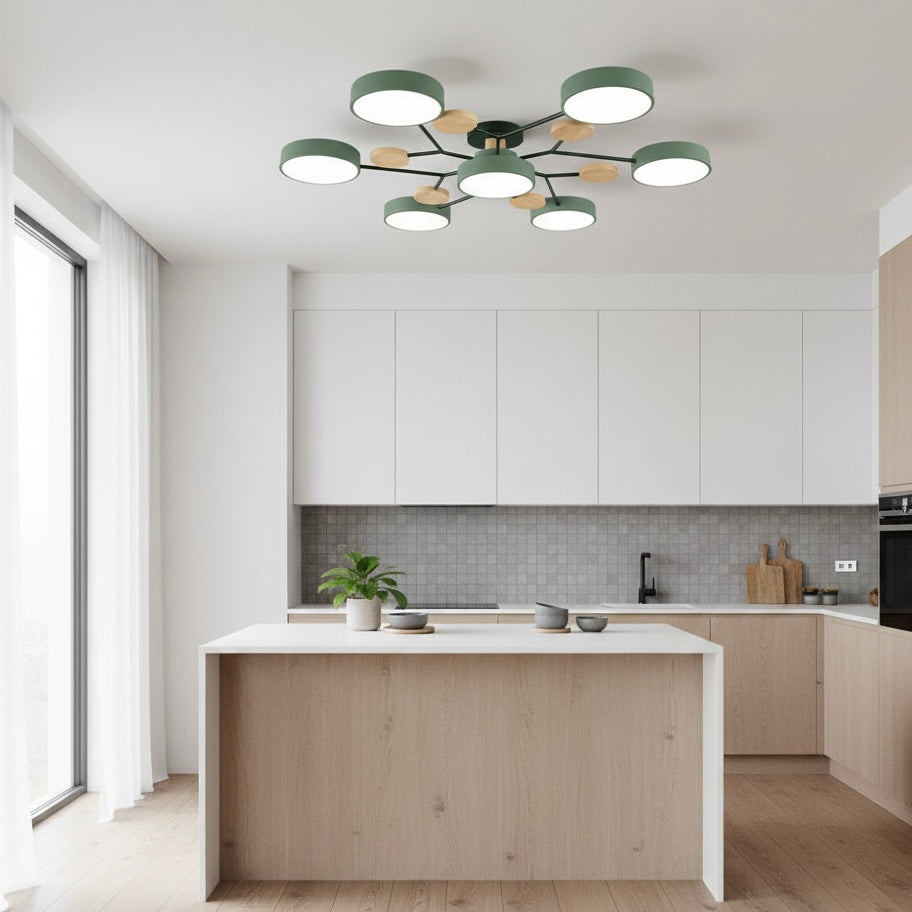 Energy-efficient circular LED flush mount ceiling lamp for hallways and bedrooms