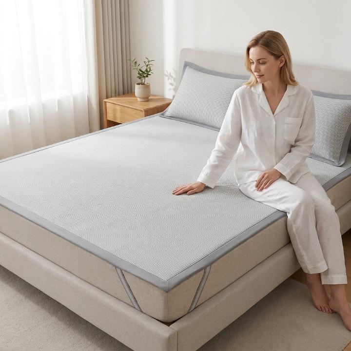 Cooling Mattress Protector Set – Ice Silk Fiber, 5 Sizes, Washable 2