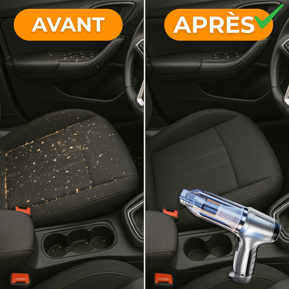 Cordless Car Vacuum Cleaner | Compact Handheld Design for Seats & Carpets | Rechargeable Battery, No Car Charger Needed