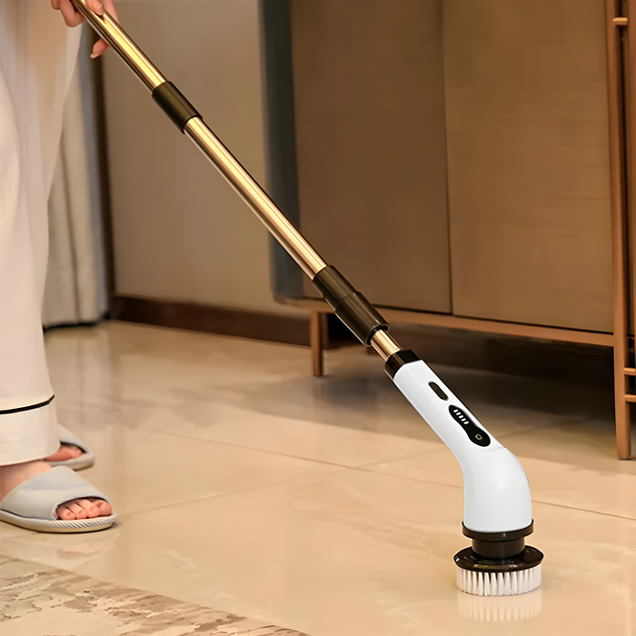 Cordless Electric Rotary Cleaning Brush 9-in-1 | Telescopic Handle, 2 Speeds | Deep Clean for Bathroom &amp; Kitchen
