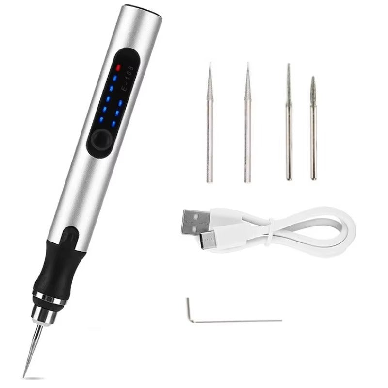 Cordless Engraving Pen Rechargeable USB-C 3-Speed with 18,000 RPM Motor
