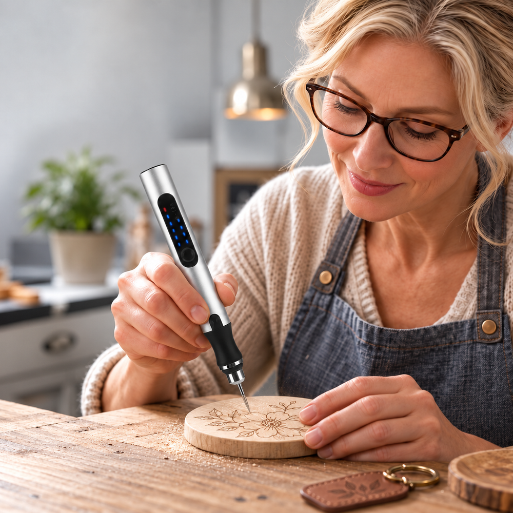 Cordless Engraving Pen Rechargeable USB-C 3-Speed with 18,000 RPM Motor